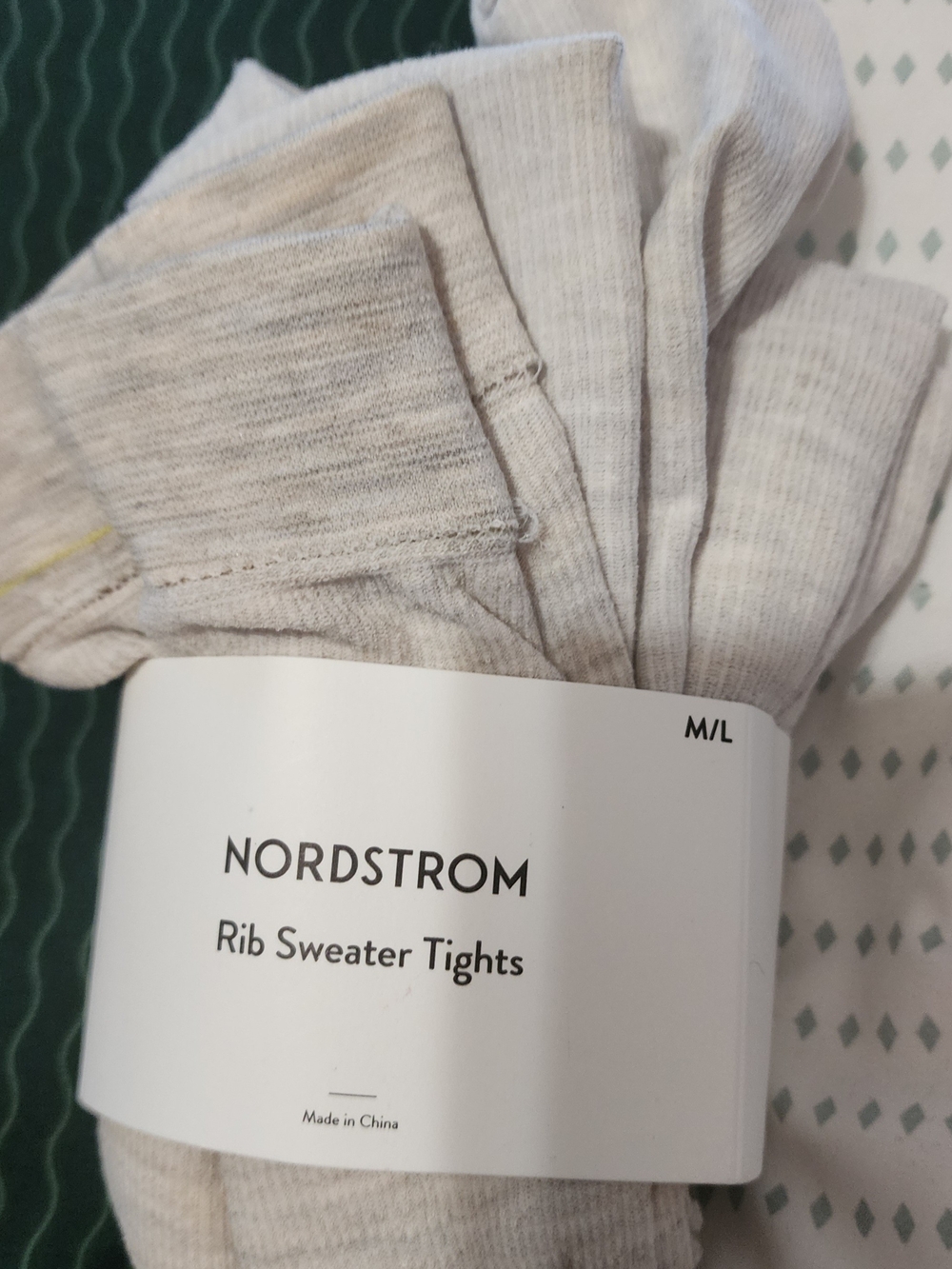 Nordstrom Rib Sweater Tights in Light Gray Heather